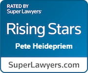 Rated By Rising Stars Pete Heidepriem badge rated by Super Lawyers