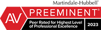 AV | Martindale Hubbell | Preeminent | Peer Rated For Highest Level of Professional Excellence | 2023