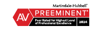 Martindale-Hubbell | AV Preeminent | Peer Rated for Highest Level of Professional Excellence | 2024